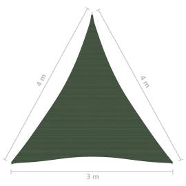 Pânză parasolar, verde închis, 3x4x4 m, hdpe, 160 g/m², 6 image