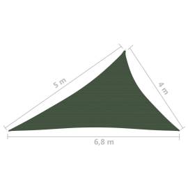 Pânză parasolar, verde închis, 4x5x6,8 m, hdpe, 160 g/m², 6 image