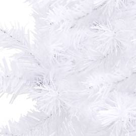 Brad de crăciun artificial de colț cu led, alb, 150 cm, pvc, 7 image