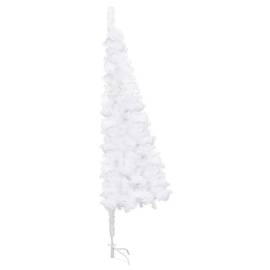 Brad de crăciun artificial de colț cu led, alb, 150 cm, pvc, 4 image