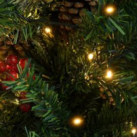 Brad de crăciun cu led-uri & conuri de pin verde 120 cm pvc&pe, 6 image