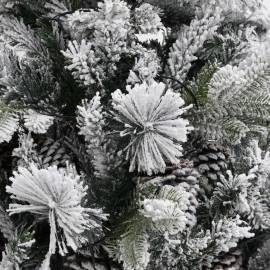 Brad de crăciun cu zăpadă & led-uri & conuri, 150 cm, pvc&pe, 6 image