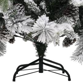 Brad de crăciun cu zăpadă & led-uri & conuri, 150 cm, pvc&pe, 7 image