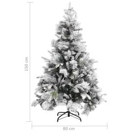 Brad de crăciun cu zăpadă & led-uri & conuri, 150 cm, pvc&pe, 9 image