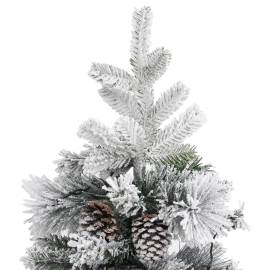 Brad de crăciun cu zăpadă & led-uri & conuri, 195 cm, pvc&pe, 6 image