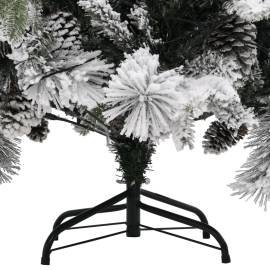 Brad de crăciun cu zăpadă & led-uri & conuri, 225 cm, pvc&pe, 6 image