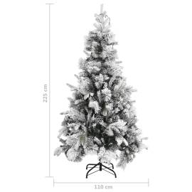 Brad de crăciun cu zăpadă & led-uri & conuri, 225 cm, pvc&pe, 9 image