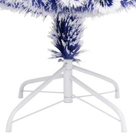 Brad crăciun artificial cu led alb&albastru 150 cm fibră optică, 8 image