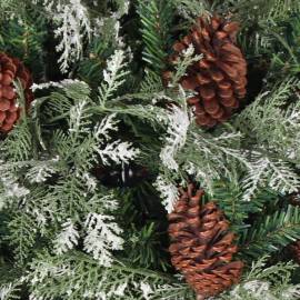 Brad de crăciun cu led-uri&conuri de pin verde&alb 120cm pvc&pe, 5 image