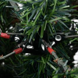 Brad de crăciun cu led-uri&conuri de pin verde&alb 150cm pvc&pe, 7 image