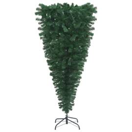 Pom de crăciun artificial inversat, cu suport, verde, 210 cm, 2 image