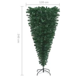 Pom de crăciun artificial inversat, cu suport, verde, 240 cm, 5 image