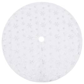 Covor fustă brad crăciun, alb, 90 cm, blană artificială, 2 image
