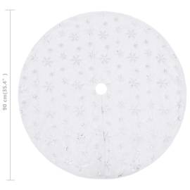 Covor fustă brad crăciun, alb, 90 cm, blană artificială, 6 image