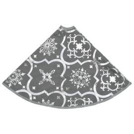 Covor fustă de brad crăciun cu șosetă, gri, 90 cm, țesătură, 5 image