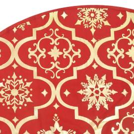 Covor fustă de brad crăciun cu șosetă, roșu, 122 cm, țesătură, 7 image