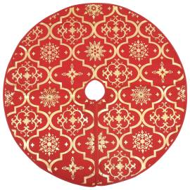 Covor fustă de brad crăciun cu șosetă, roșu, 122 cm, țesătură, 3 image