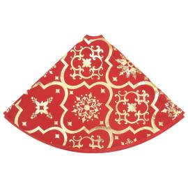 Covor fustă de brad crăciun cu șosetă, roșu, 90 cm, țesătură, 6 image