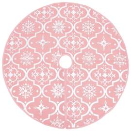 Covor fustă de brad crăciun cu șosetă, roz, 122 cm, țesătură, 3 image