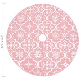 Covor fustă de brad crăciun cu șosetă, roz, 122 cm, țesătură, 8 image