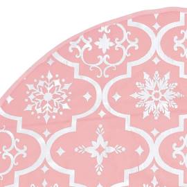 Covor fustă de brad crăciun cu șosetă, roz, 122 cm, țesătură, 6 image