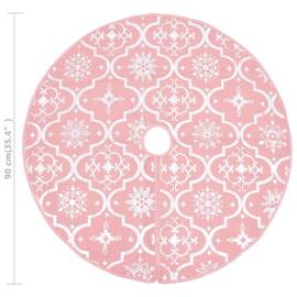 Covor fustă de brad crăciun cu șosetă, roz, 90 cm, țesătură, 8 image