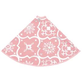 Covor fustă de brad crăciun cu șosetă, roz, 90 cm, țesătură, 5 image