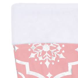 Covor fustă de brad crăciun cu șosetă, roz, 90 cm, țesătură, 7 image