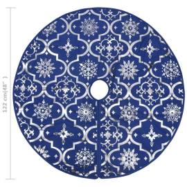 Covor fustă de brad crăciun cu șosetă albastru 122 cm țesătură, 8 image