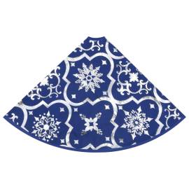 Covor fustă de brad crăciun cu șosetă albastru 122 cm țesătură, 5 image