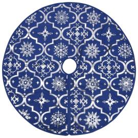 Covor fustă de brad crăciun cu șosetă albastru 122 cm țesătură, 3 image