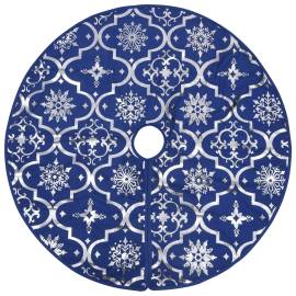 Covor fustă de brad crăciun cu șosetă albastru 150 cm țesătură, 3 image