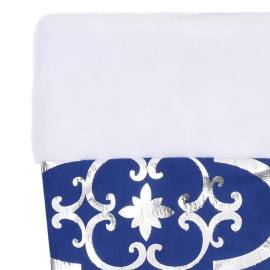 Covor fustă de brad crăciun cu șosetă albastru 90 cm țesătură, 7 image