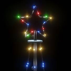 Brad de crăciun, 108 led-uri multicolore, 180 cm, cu țăruș, 4 image