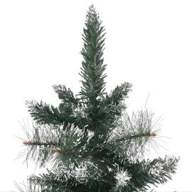 Brad de crăciun artificial cu suport verde și alb 60 cm pvc, 5 image