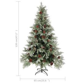 Brad de crăciun cu conuri de pin, verde/alb, 120 cm, pvc&pe, 5 image