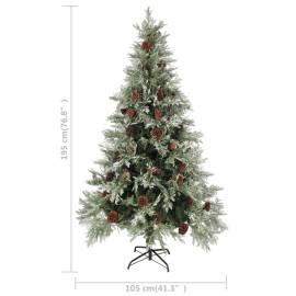 Brad de crăciun cu conuri de pin, verde/alb, 195 cm, pvc&pe, 5 image