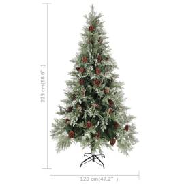 Brad de crăciun cu conuri de pin, verde/alb, 225 cm, pvc&pe, 5 image