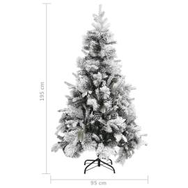 Brad de crăciun cu zăpadă & conuri, 195 cm, pvc&pe, 6 image