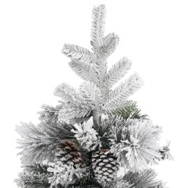 Brad de crăciun cu zăpadă & conuri, 225 cm, pvc&pe, 5 image
