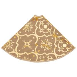 Covor fustă de brad crăciun cu șosetă, galben, 150 cm, țesătură, 5 image