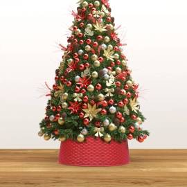 Fustă brad de crăciun, roșu, Ø54x19,5 cm, 3 image