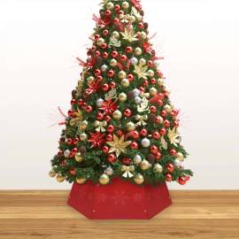 Fustă brad de crăciun, roșu, Ø68x25 cm, 3 image