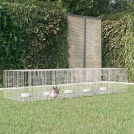 Cușcă pentru iepuri, 5 panouri, 217x79x54 cm, fier galvanizat