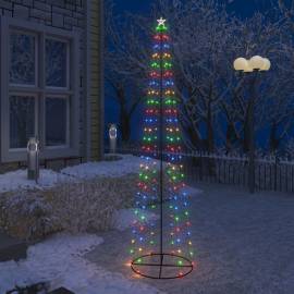 Decorațiune brad crăciun conic 136 led-uri colorate 70x240 cm