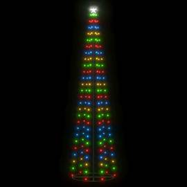 Decorațiune brad crăciun conic 136 led-uri colorate 70x240 cm, 4 image