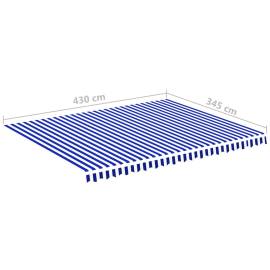 Pânză de rezervă copertină, albastru și alb, 4,5x3,5 m, 6 image