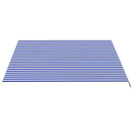 Pânză de rezervă copertină, albastru și alb, 4x3,5 m, 4 image
