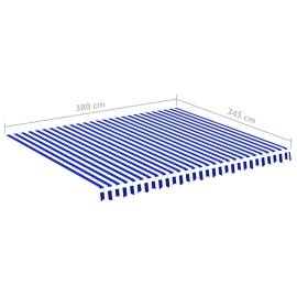 Pânză de rezervă copertină, albastru și alb, 4x3,5 m, 6 image