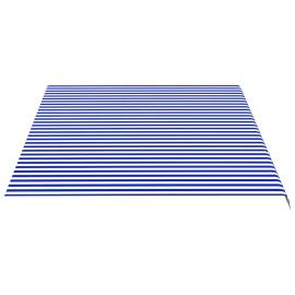 Pânză de rezervă copertină, albastru și alb, 5x3,5 m, 4 image